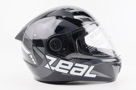 Інтегралний мотоциклетний шолом ZEAL L (DOT), чорний-сірий, AEROSTAR