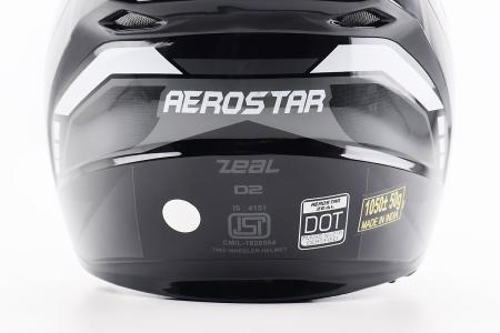 Інтегралний мотоциклетний шолом ZEAL L (DOT), чорний-сірий, AEROSTAR