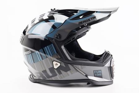 Кросовий шолом до ендуро/ATV DAZZLE L, чорний-сірий AEROSTAR