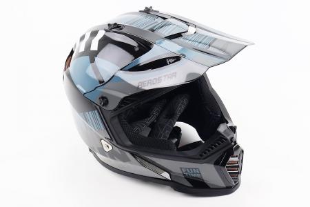 Кросовий шолом до ендуро/ATV DAZZLE L, чорний-сірий AEROSTAR