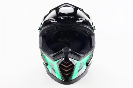Кросовий шолом до мото/ендуро/ATV DAZZLE M, чорно-зелений AEROSTAR