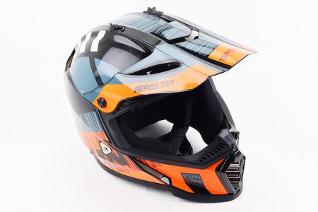 Кросовий шолом до ендуро/ATV DAZZLE M, чорно-помаранчевий, AEROSTAR