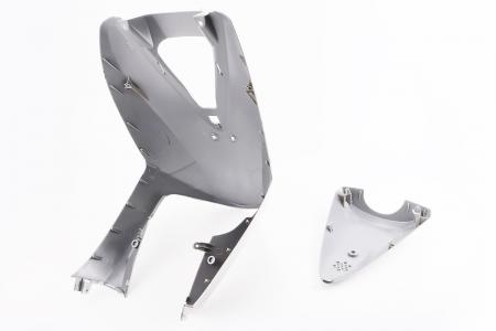 Передній верхній пластик (дзьоб) до скутера Honda DIO AF-62/68, накладка в комплекті, PRC, сірий