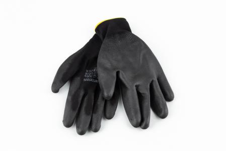 Рукавички робочі, трикотажні 8", з поліуретановим покриттям, чорні (SP-0167)