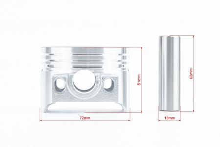 Поршень к-кт 72 мм STD (висота 51 мм, палець 18 мм) до мотоцикла CG300 cc