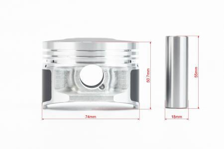 Поршень к-кт 74 мм STD (висота 50,7 мм, палець 18 мм) до мотоцикла CG300 cc