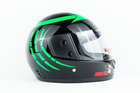 Шолом інтеграл BLD-825A XS (53-54см), чорно-зелений "хижак"