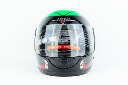 Шолом інтеграл BLD-825A XS (53-54см), чорно-зелений "хижак"