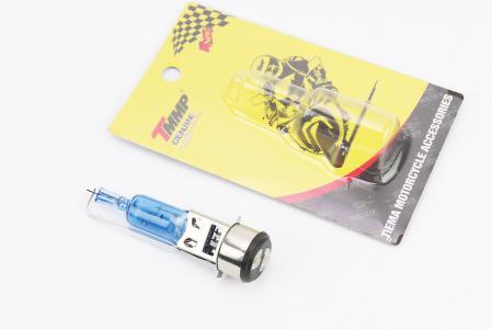 Лампа фари BA20D 12V 35/35W "super", синя "свічка"