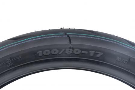 Шина 100/80-17 безкамерна, шосейний візерунок SLASH SB-151 до велосипеда