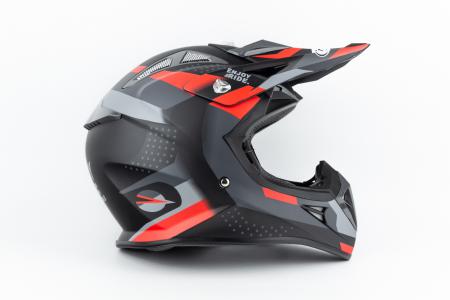 Шолом кросовий JUNIOR HF-116 L (53-54см), чорно-червоний матовий Q267-R