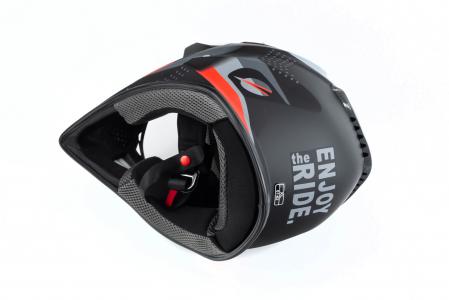 Шолом кросовий JUNIOR HF-116 XL (55-56см), чорно-червоний матовий Q267-R