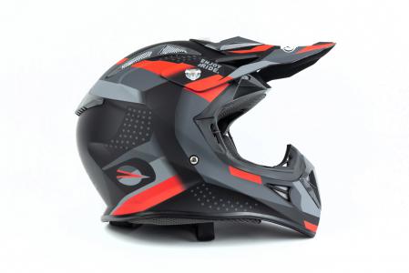 Шолом кросовий JUNIOR HF-116 XL (55-56см), чорно-червоний матовий Q267-R