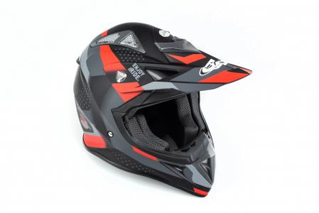 Шолом кросовий JUNIOR HF-116 XL (55-56см), чорно-червоний матовий Q267-R