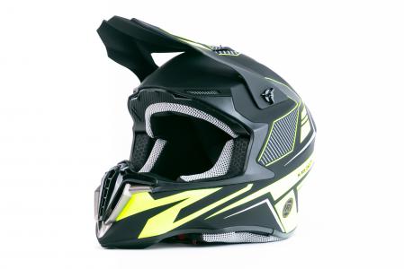 Шолом кросовий (стандарт DOT/ECE) HD-806-1 М (57-58см), чорно-салатовий матовий