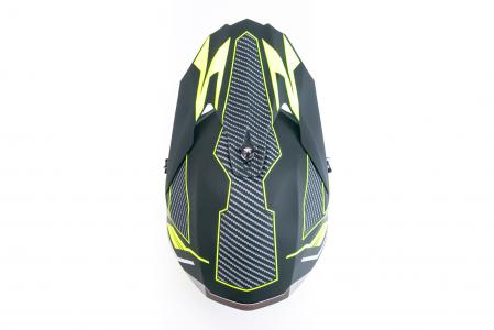 Шолом кросовий (стандарт DOT/ECE) HD-806-1 М (57-58см), чорно-салатовий матовий