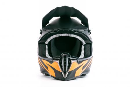 Шолом кросовий (стандарт DOT/ECE) HD-806-2 L (59-60см), чорно-помаранчевий мат