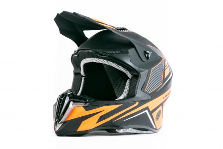 Шолом кросовий (стандарт DOT/ECE) HD-806-2 L (59-60см), чорно-помаранчевий мат