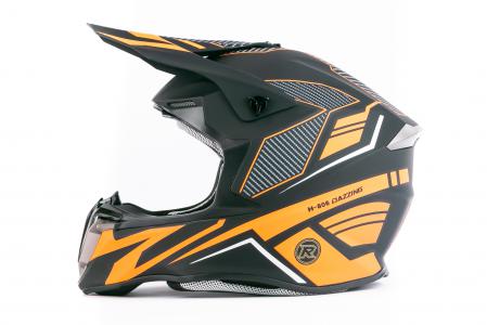 Шолом кросовий (стандарт DOT/ECE) HD-806-2 L (59-60см), чорно-помаранчевий мат