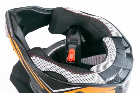Шолом кросовий (стандарт DOT/ECE) HD-806-2 L (59-60см), чорно-помаранчевий мат