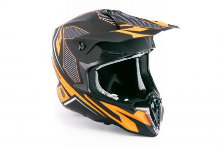Шолом кросовий (стандарт DOT/ECE) HD-806-2 L (59-60см), чорно-помаранчевий мат
