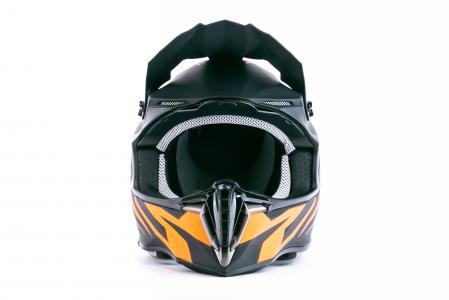 Шолом кросовий (стандарт DOT/ECE) HD-806-2 XL (61см), чорно-помаранчевий матовий