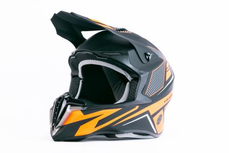 Шолом кросовий (стандарт DOT/ECE) HD-806-2 XL (61см), чорно-помаранчевий матовий