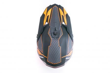 Шолом кросовий (стандарт DOT/ECE) HD-806-2 XL (61см), чорно-помаранчевий матовий