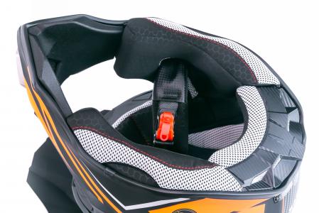 Шолом кросовий (стандарт DOT/ECE) HD-806-2 XL (61см), чорно-помаранчевий матовий