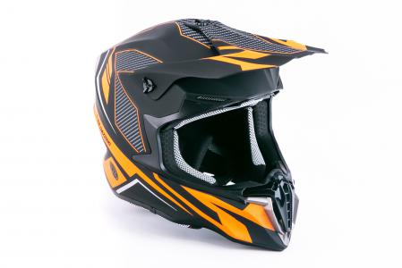 Шолом кросовий (стандарт DOT/ECE) HD-806-2 XL (61см), чорно-помаранчевий матовий
