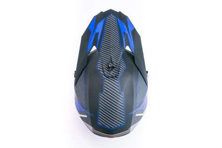Шолом кросовий (стандарт DOT/ECE) HD-806-3 М (57-58см), чорно-синій матовий