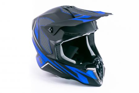 Шолом кросовий (стандарт DOT/ECE) HD-806-3 L (59-60см), чорно-синій мат