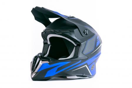 Шолом кросовий (стандарт DOT/ECE) HD-806-3 XL (61см), чорно-синій матовий