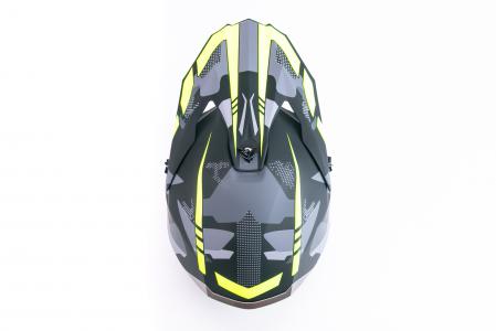 Шолом кросовий (стандарт DOT/ECE) HD-806-4 М (57-58см), чорно-салатовий матовий