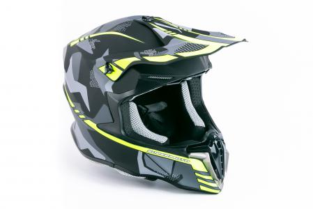 Шолом кросовий (стандарт DOT/ECE) HD-806-4 L (59-60см), чорно-салатовий матовий