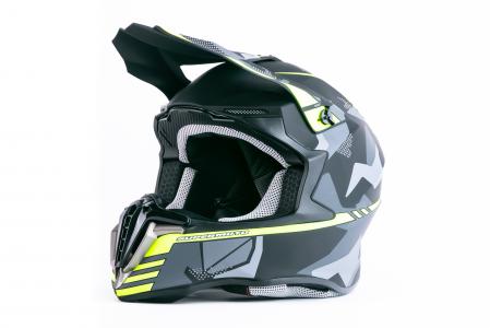 Шолом кросовий (стандарт DOT/ECE) HD-806-4 XL (61см), чорно-салатовий матовий