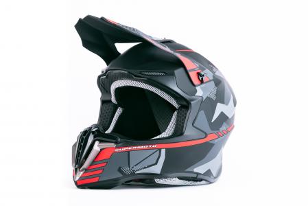 Шолом кросовий (стандарт DOT/ECE) HD-806-5 L (59-60см), чорно-червоний матовий