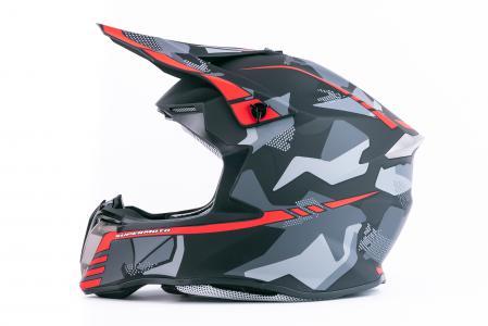 Шолом кросовий (стандарт DOT/ECE) HD-806-5 L (59-60см), чорно-червоний матовий