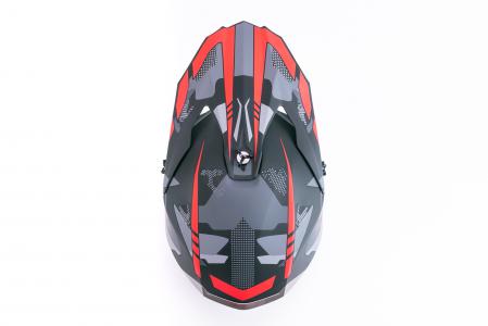 Шолом кросовий (стандарт DOT/ECE) HD-806-5 L (59-60см), чорно-червоний матовий
