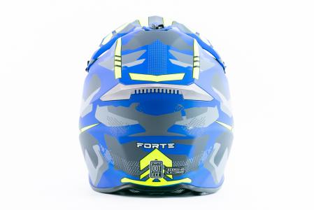 Шолом кросовий (стандарт DOT/ECE) HD-806-6 XL (61см), синьо-салатовий матовий
