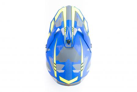 Шолом кросовий (стандарт DOT/ECE) HD-806-6 XL (61см), синьо-салатовий матовий