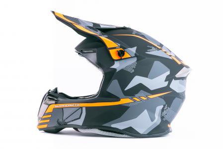 Шолом кросовий (стандарт DOT/ECE) HD-806-7 L (59-60см), чорно-помаранчевий матовий