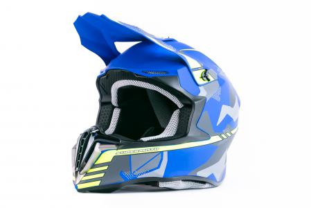 Шолом кросовий (стандарт DOT/ECE) JUNIOR HD-806-9 M (51-52см), синьо-салатовий матовий