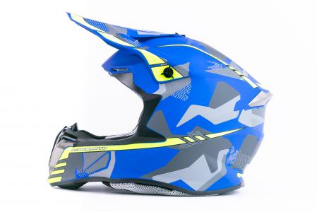Шолом кросовий (стандарт DOT/ECE) JUNIOR HD-806-9 M (51-52см), синьо-салатовий матовий