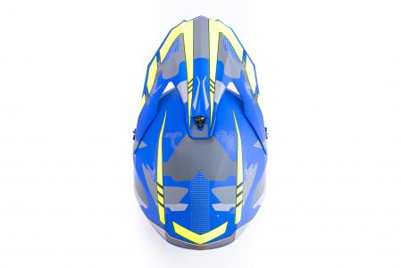 Шолом кросовий (стандарт DOT/ECE) JUNIOR HD-806-9 M (51-52см), синьо-салатовий матовий