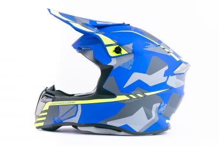 Шолом кросовий (стандарт DOT/ECE) JUNIOR HD-806-9 L (53-54см), синьо-салатовий матовий