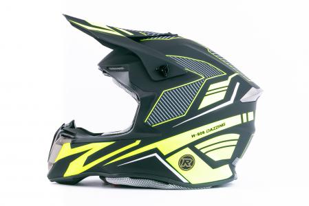 Шолом кросовий (стандарт DOT/ECE) JUNIOR HD-806-10 DAZZING L (53-54см), чорно-салатовий мат