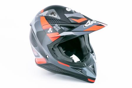Шолом кросовий JUNIOR HF-116 S (49-50см), чорно-червоний матовий Q267-R