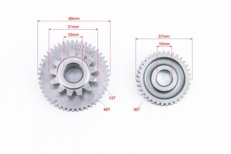 Шестерня стартера 13/48Т+35Т, к-кт 2 шт 171Fмм Loncin FE250 до мотоцикла Tekken New 250