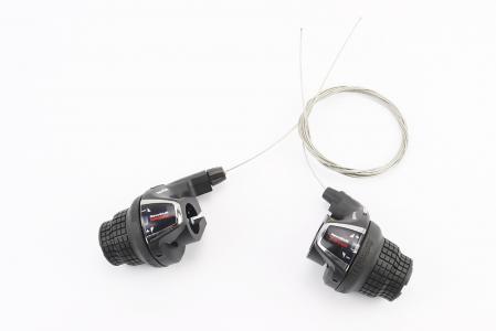 Перемикачі (гріпшифт) 3x7 швидкостей, чорні SL-RS 35 до велосипеда